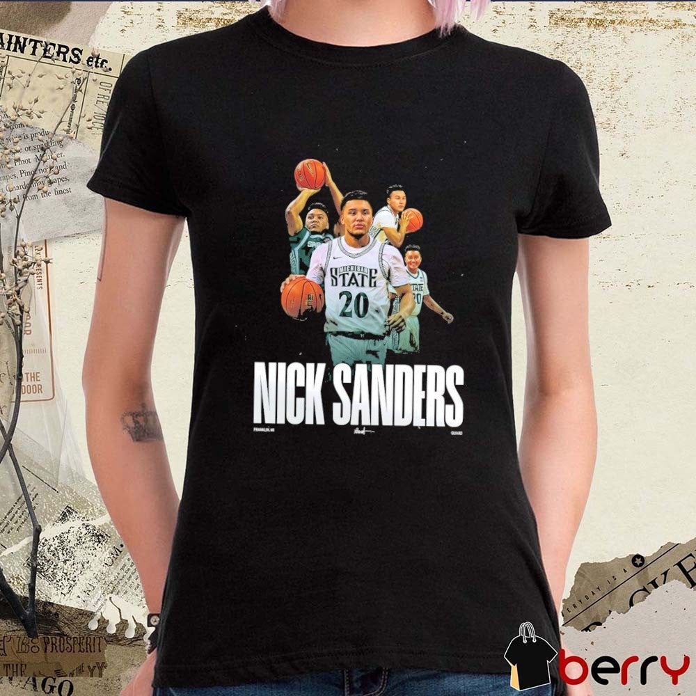 Michigan State Men’s Basketball Nick Sanders Signature Franklin, MI Guard t-shirt