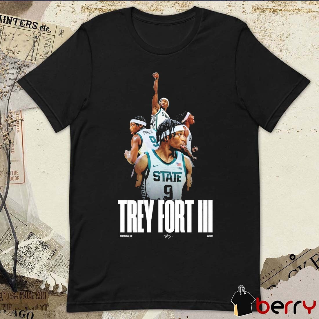 Michigan State Men’s Basketball Trey Fort Signature Florence, Ms Guard t-shirt