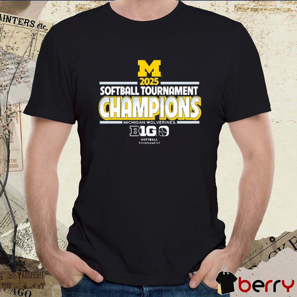 Michigan Wolverines Big Ten Softball Conference Tournament Champions Locker Room NCAA 2025 t-shirt