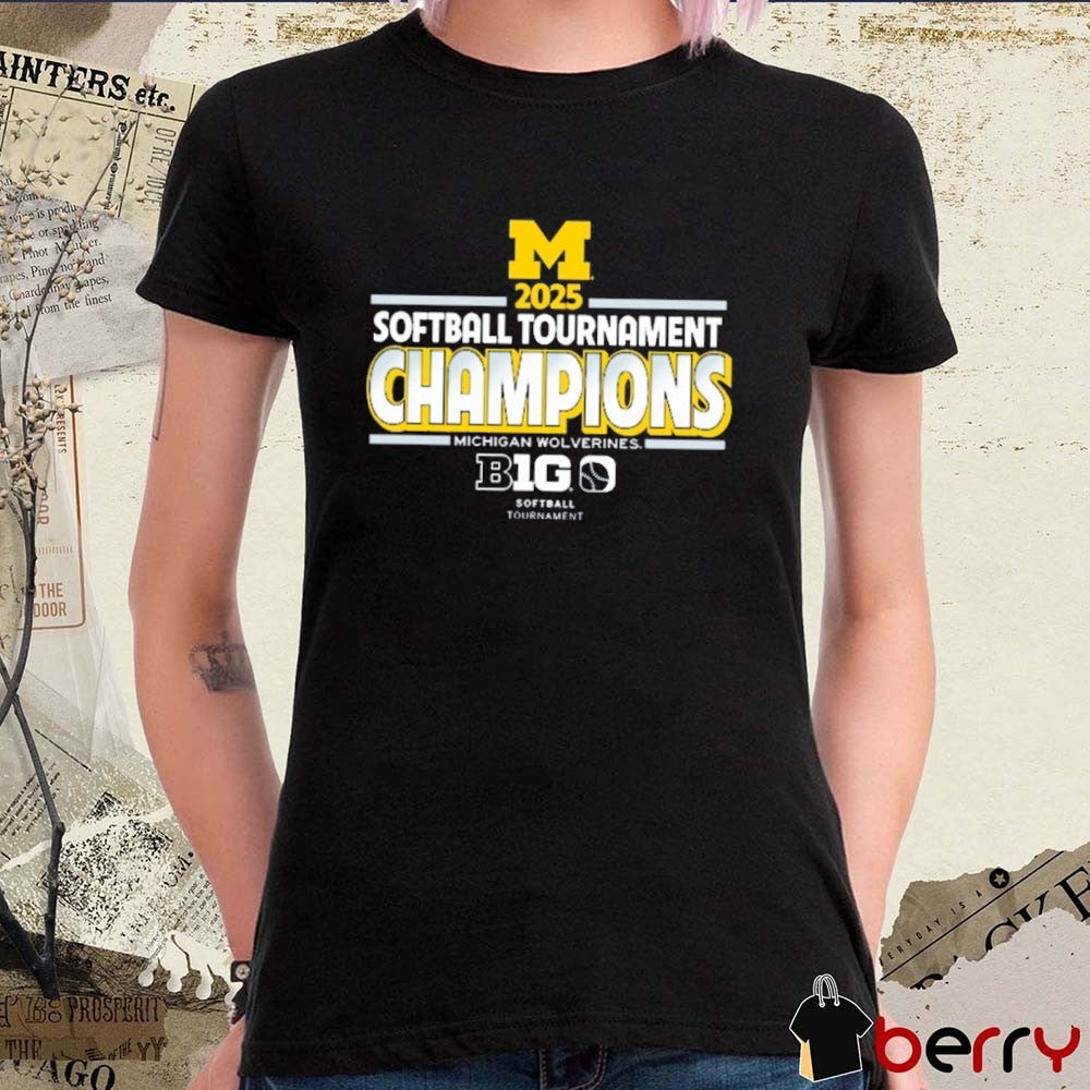 Michigan Wolverines Big Ten Softball Conference Tournament Champions Locker Room NCAA 2025 t-shirt