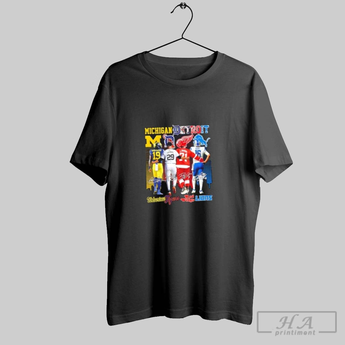 Official Michigan Wolverines Detroit Tigers Red Wings Lions Legends Skyline