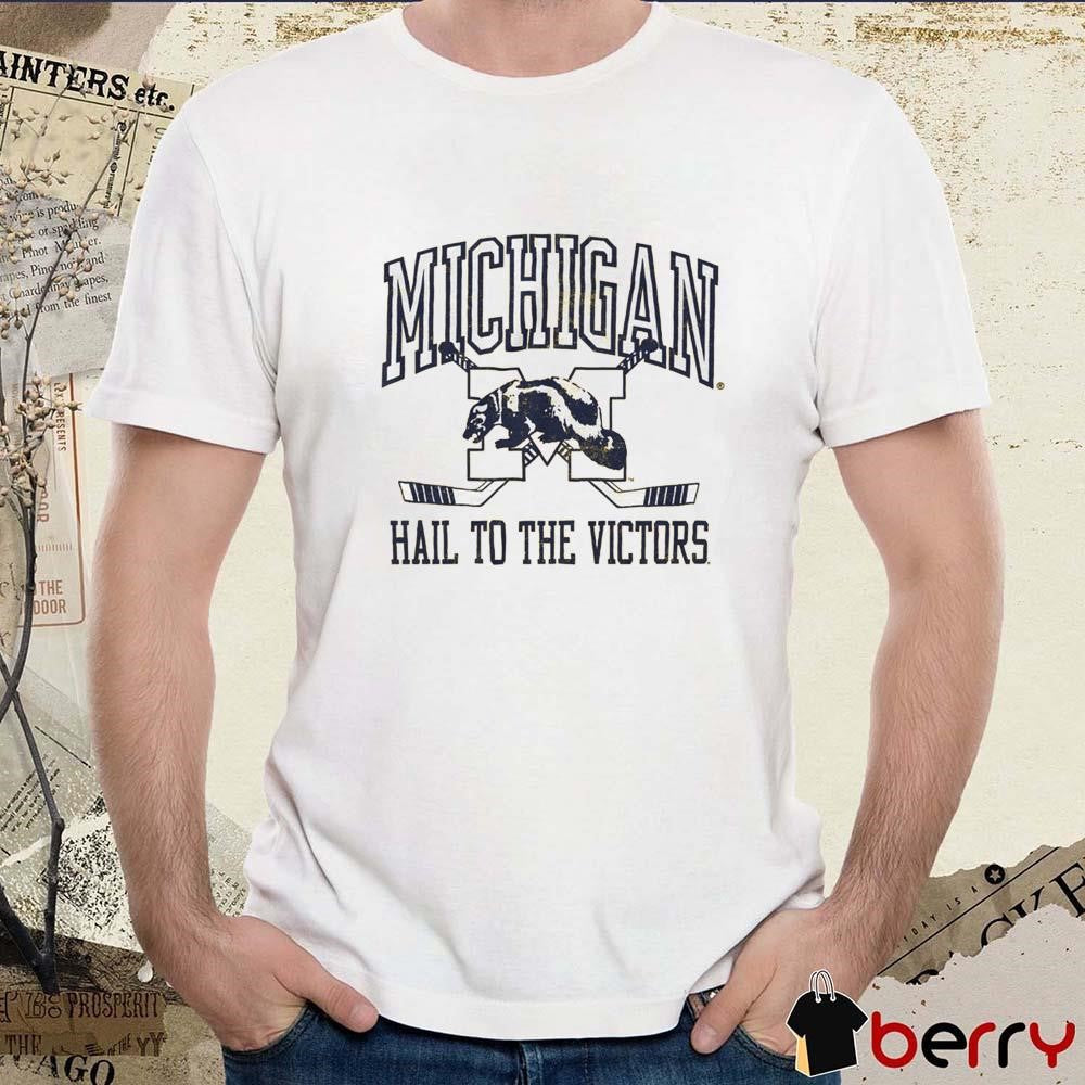 Michigan Wolverines Hail To The Victors Vintage Hockey t-shirt