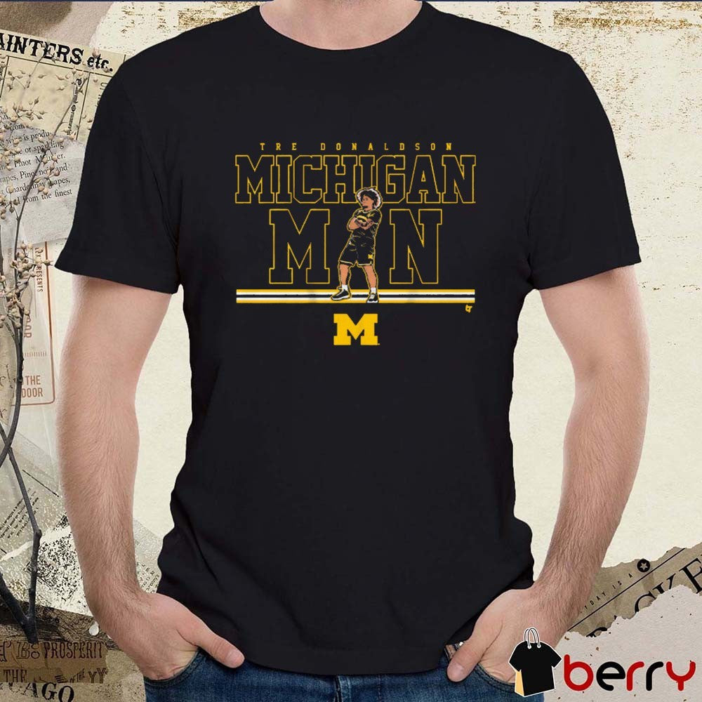 Michigan Wolverines Men’s Basketball 2025 NCAA Tre Donaldson Michigan Man Painitng t-shirt