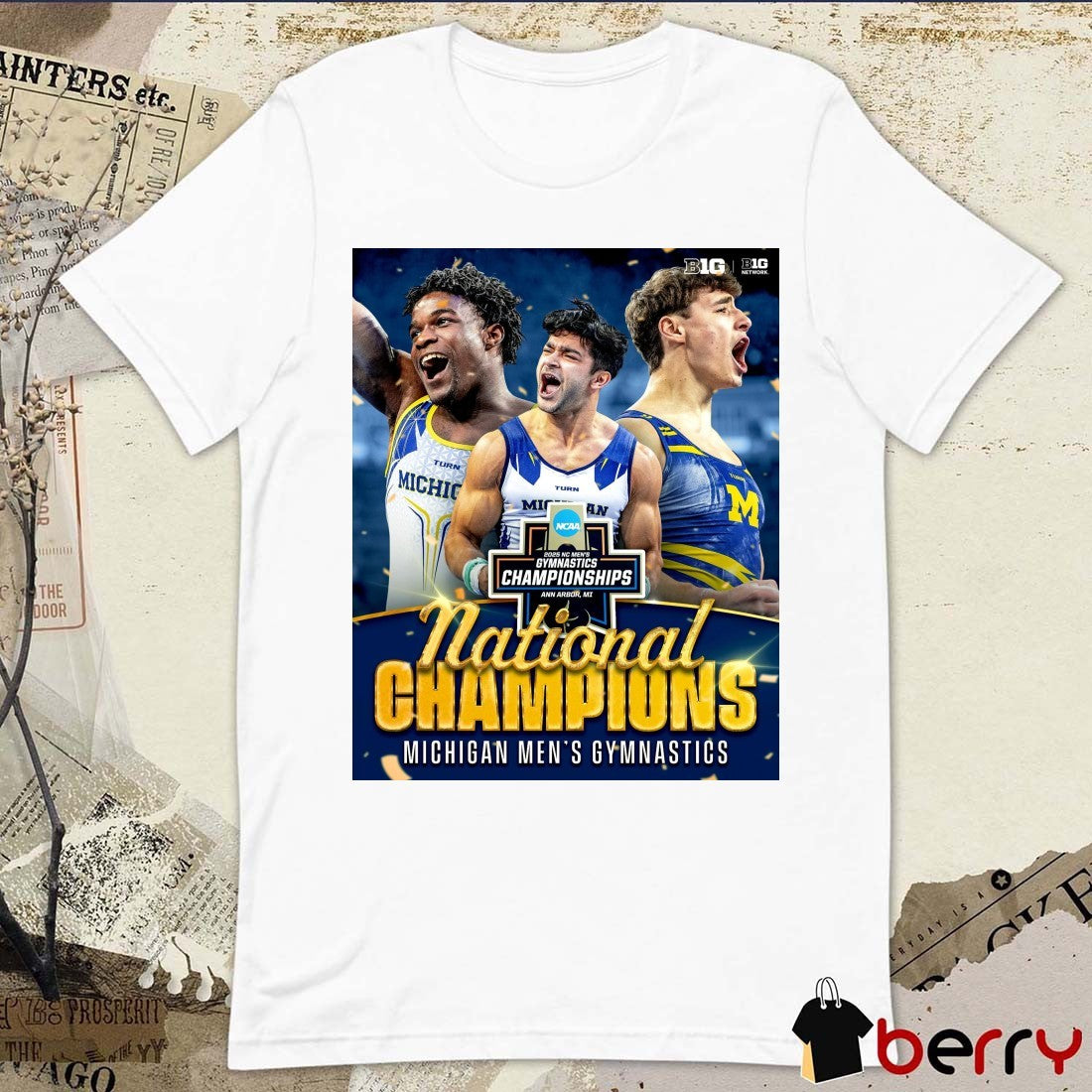 Michigan Wolverines NCAA Men’s Gymnastics Ann Arbor MI National Champions 2025 Poster t-shirt