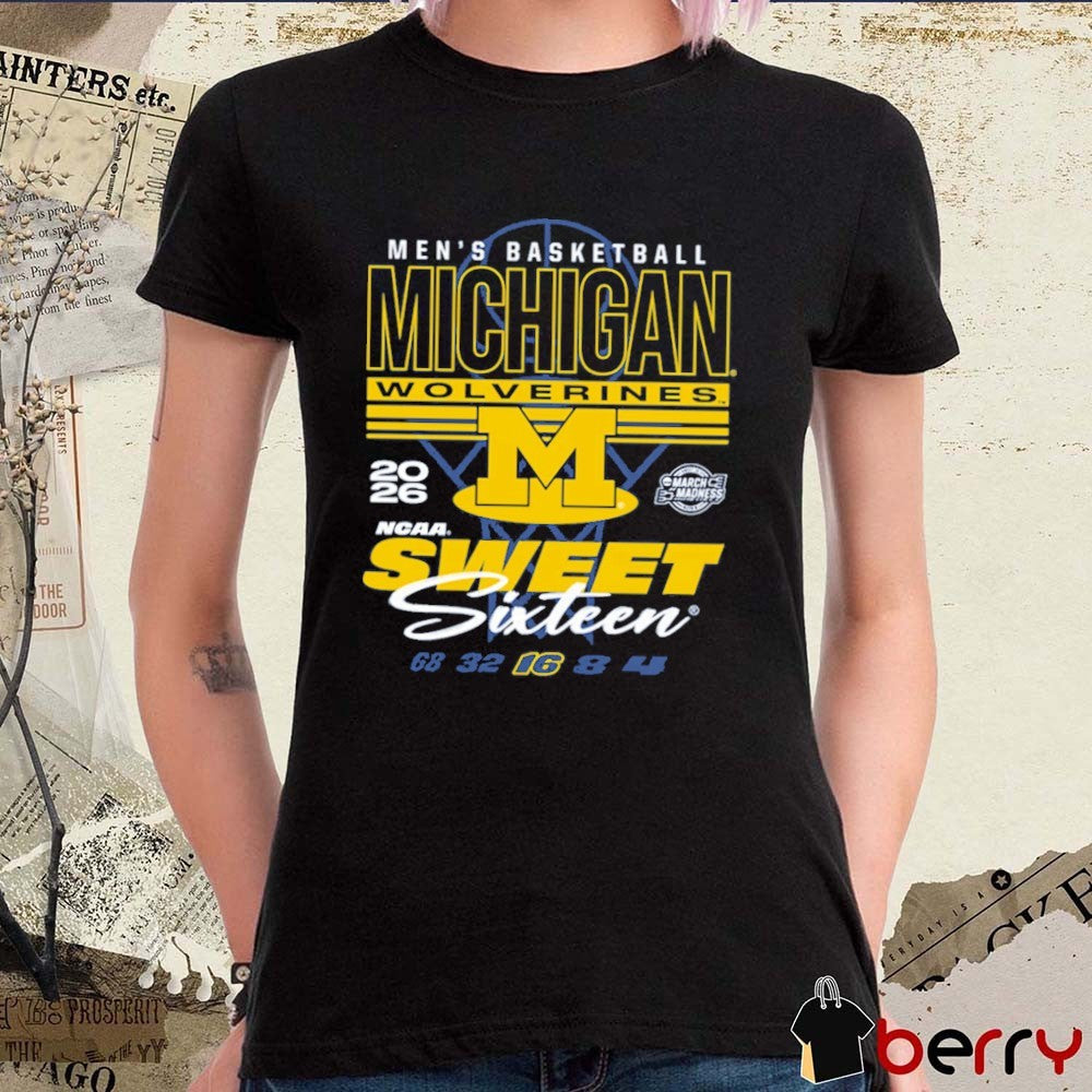 Michigan Wolverines Something Inked 2026 NCAA March Madness Sweet 16 Men’s Basketball t-shirt