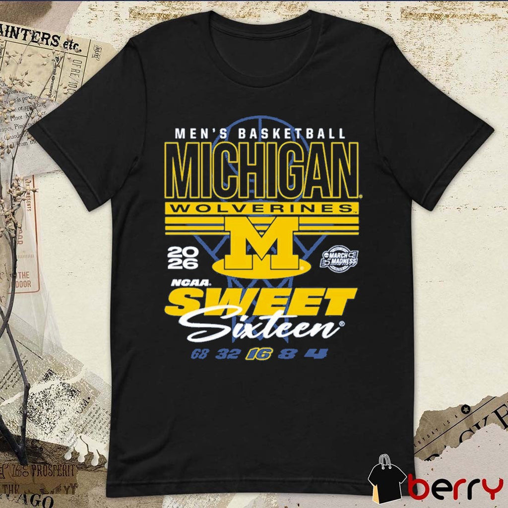 Michigan Wolverines Something Inked 2026 NCAA March Madness Sweet 16 Men’s Basketball t-shirt