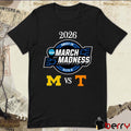 Michigan Wolverines vs Tennessee Volunteers 2026 NCAA Men’s March Madness Elite 8 Logos t-shirt