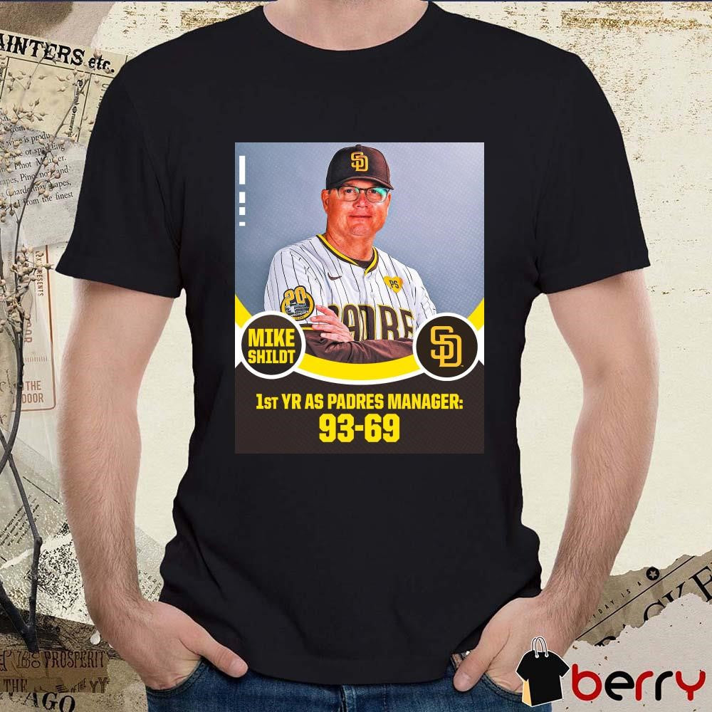 Mike Shildt 1st YR AS Padres Manager 93-69 Poster t-shirt