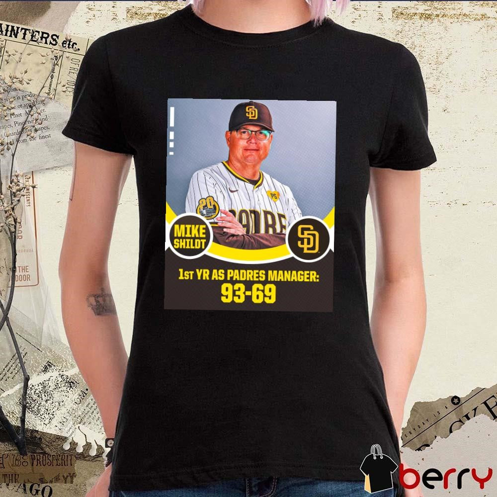 Mike Shildt 1st YR AS Padres Manager 93-69 Poster t-shirt