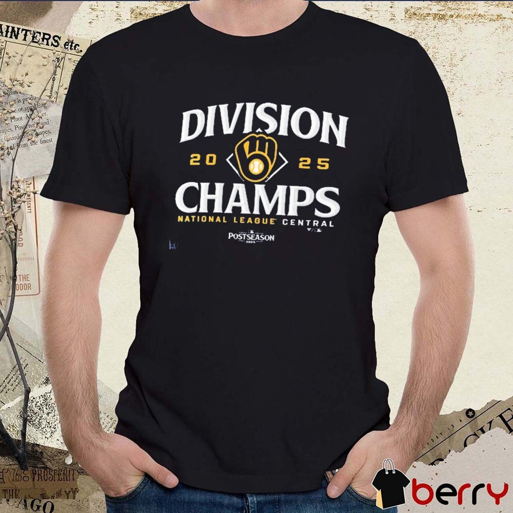 Milwaukee Brewers 2025 MLB Postseason National League Central Division Champions Fan Gear t-shirt