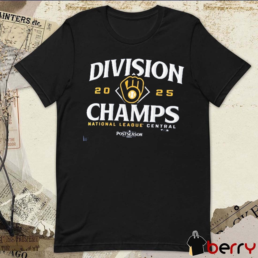 Milwaukee Brewers 2025 MLB Postseason National League Central Division Champions Fan Gear t-shirt