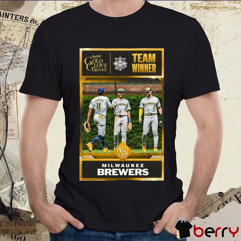 Milwaukee Brewers Team Winner Rawlings NL Team Gold Glove Award Poster t-shirt