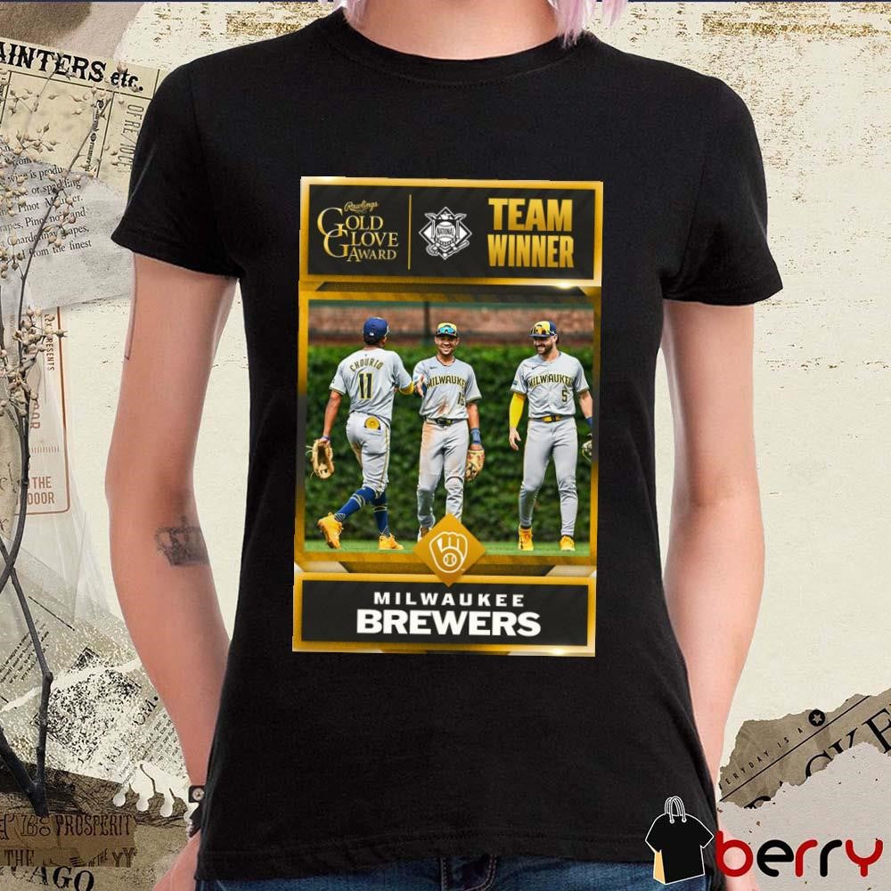 Milwaukee Brewers Team Winner Rawlings NL Team Gold Glove Award Poster t-shirt