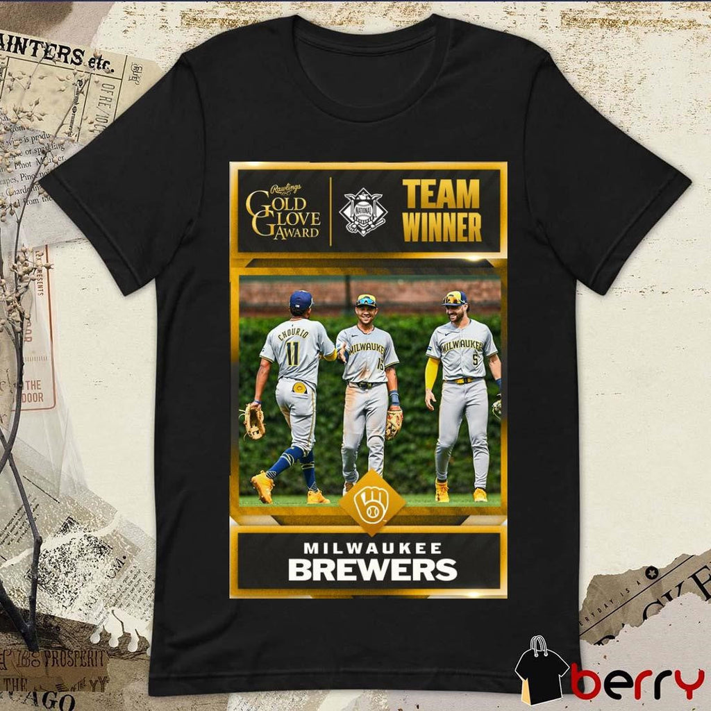 Milwaukee Brewers Team Winner Rawlings NL Team Gold Glove Award Poster t-shirt