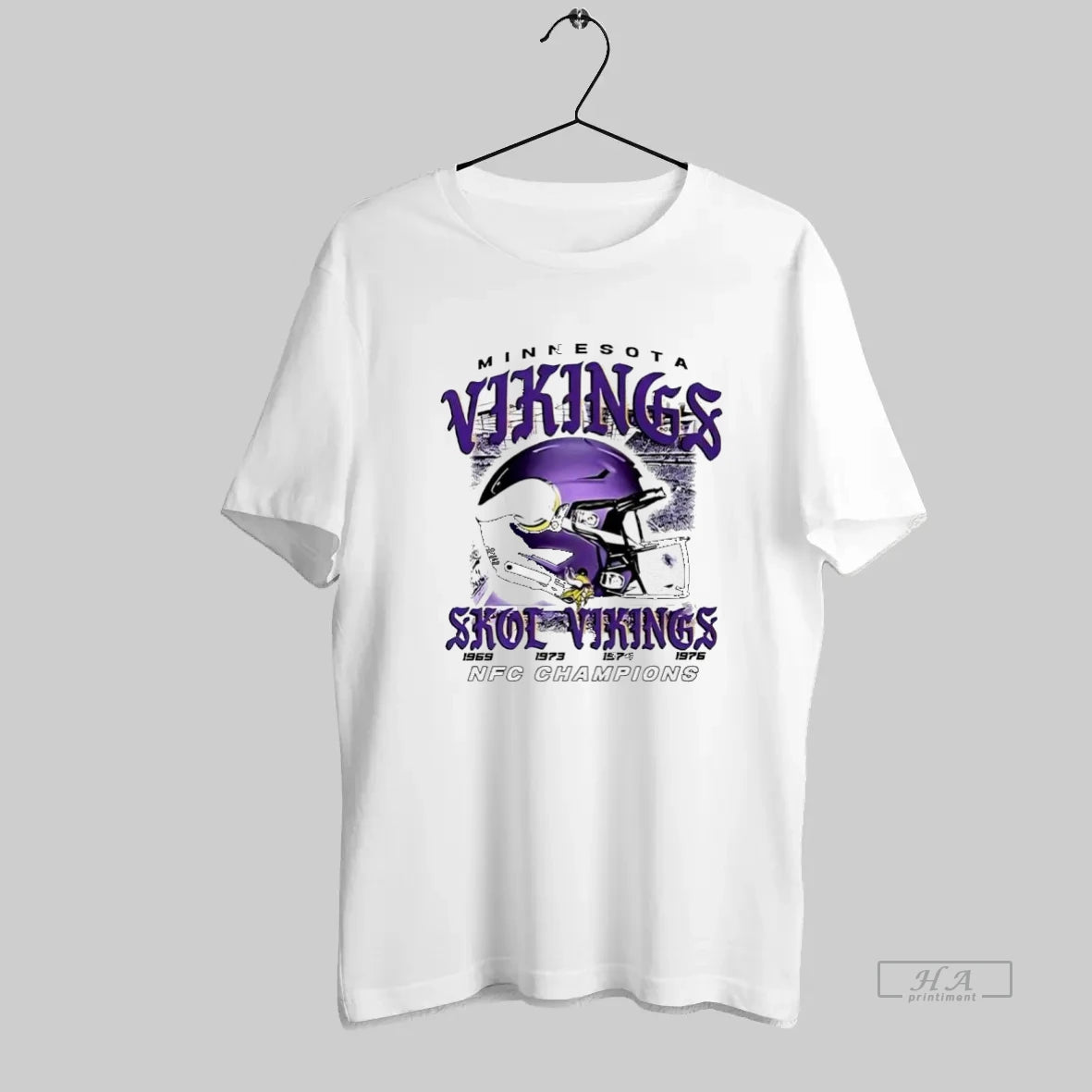 Official Minesota Viking Football Skol Four Time Nfc Champions Helmet