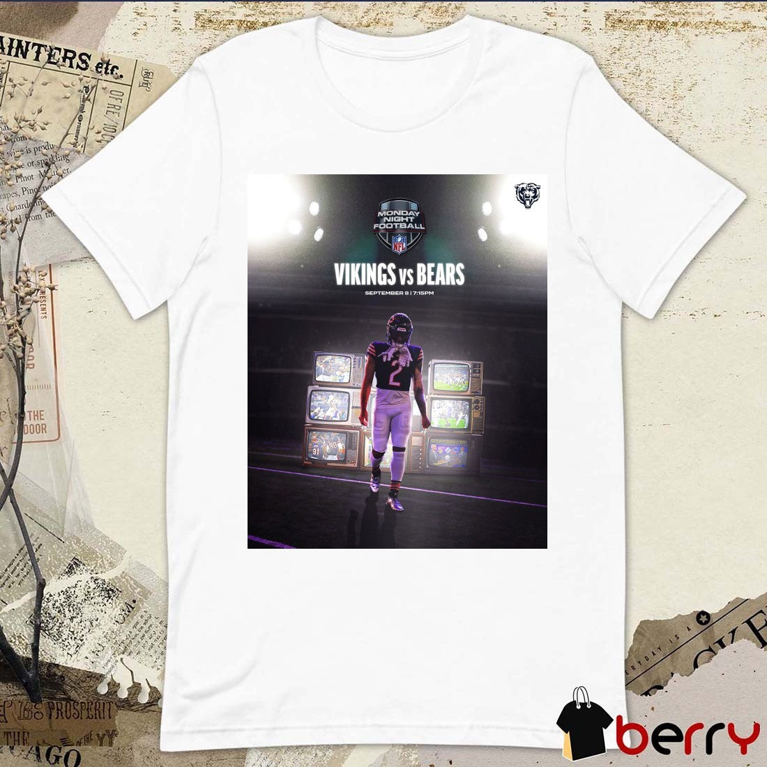 Minnesota Vikings Vs Chicago Bears DJ Moore Monday Night Football September 8 2025 Poster t-shirt
