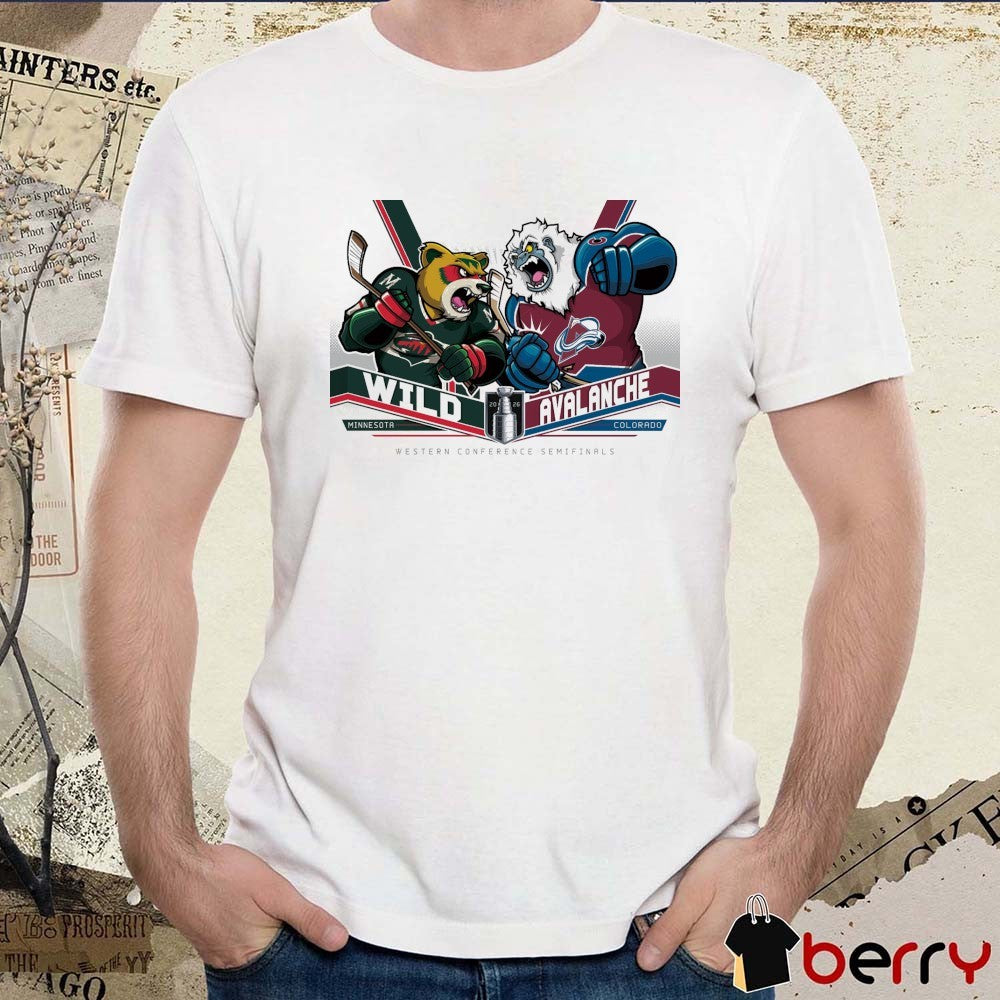 Minnesota Wild Vs Colorado Avalanche 2026 NHL Western Conference Semifinals Mascot t-shirt