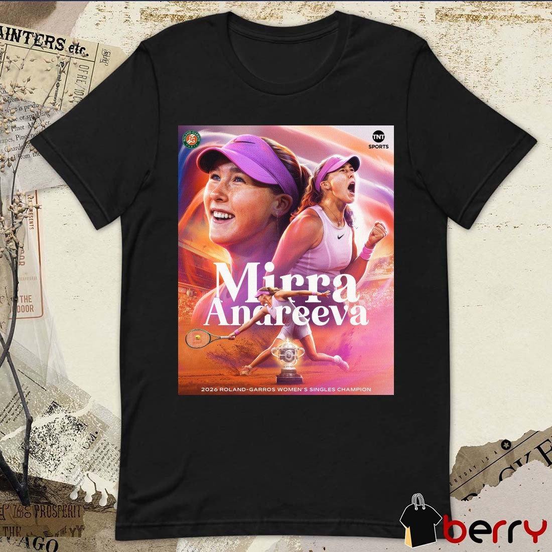 Mirra Andreeva 2026 Roland-Garros Women’s Singles Champion Poster t-shirt
