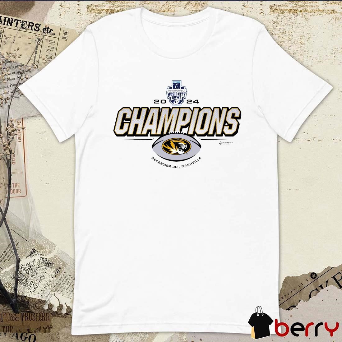 Missouri Tigers 2024 TransPerfect Music City Bowl Missouri Champs December 30 Nashville t-shirt