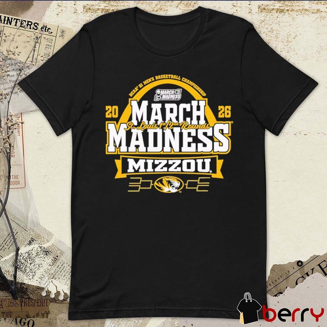 Missouri Tigers NCAA DI Men’s Basketball Championship March Madness Bound St. Louis Round t-shirt