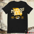 Missouri Tigers vs. Kansas Jayhawks Mizzou-Rah September 6 2025 Score 42-31 t-shirt