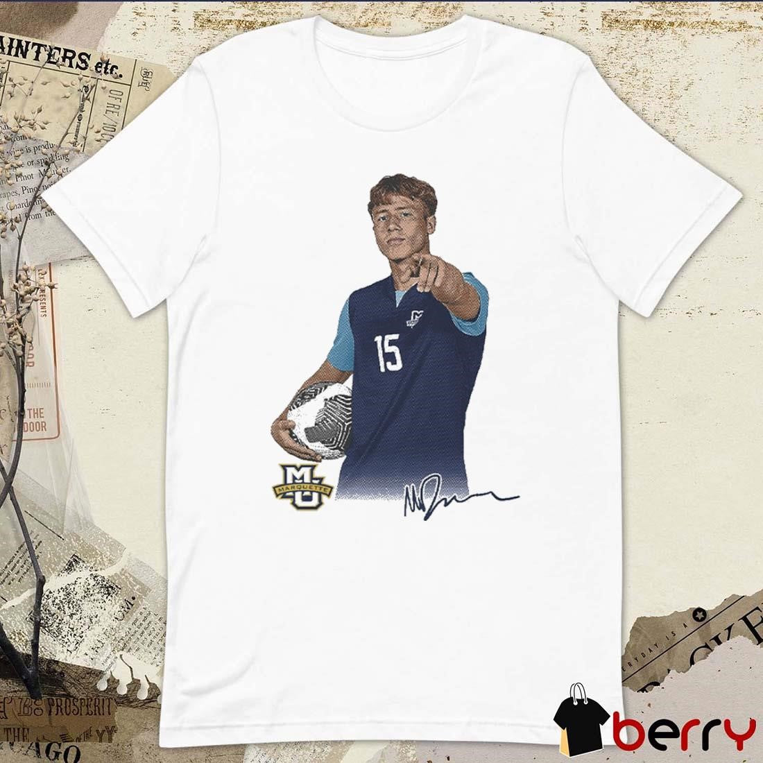 Mitchell Dryden #15 Marquette Golden Eagles Player Signature t-shirt