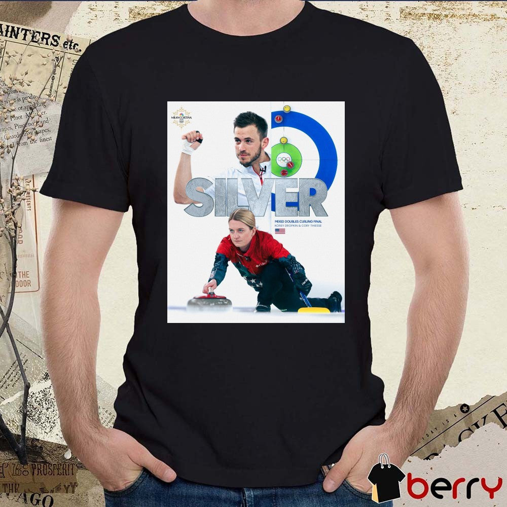Mixed Doubles Curling Final Korey Dropkin And Cory Thiesse Silver Medal Poster t-shirt