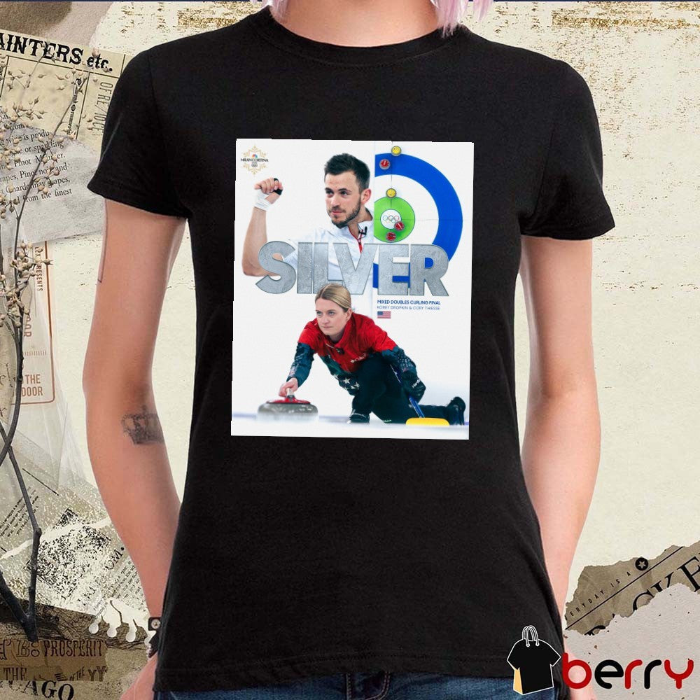 Mixed Doubles Curling Final Korey Dropkin And Cory Thiesse Silver Medal Poster t-shirt