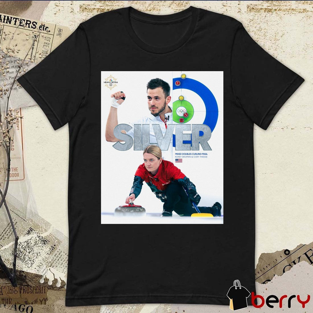 Mixed Doubles Curling Final Korey Dropkin And Cory Thiesse Silver Medal Poster t-shirt