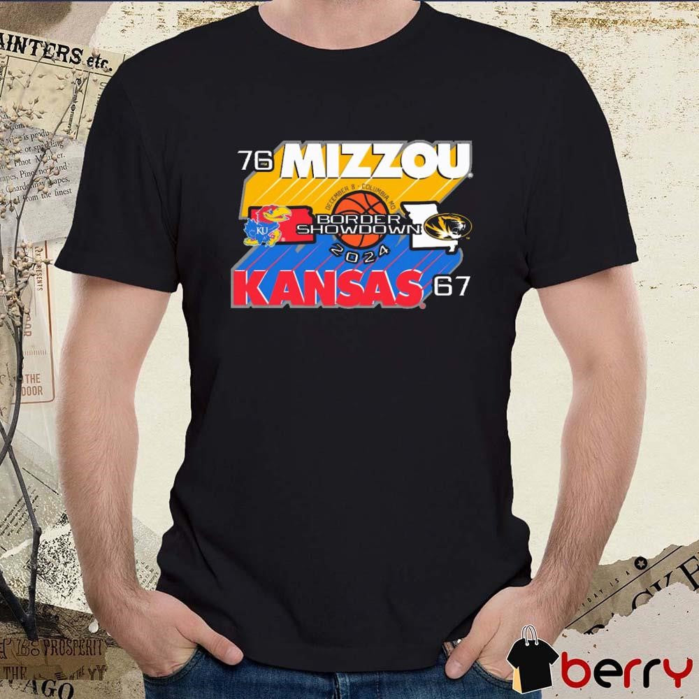 Mizzou Tigers Victory MU vs Kansas Jayhawks Basketball Border Showdown 2024 Dec 8 Columbia MO t-shirt