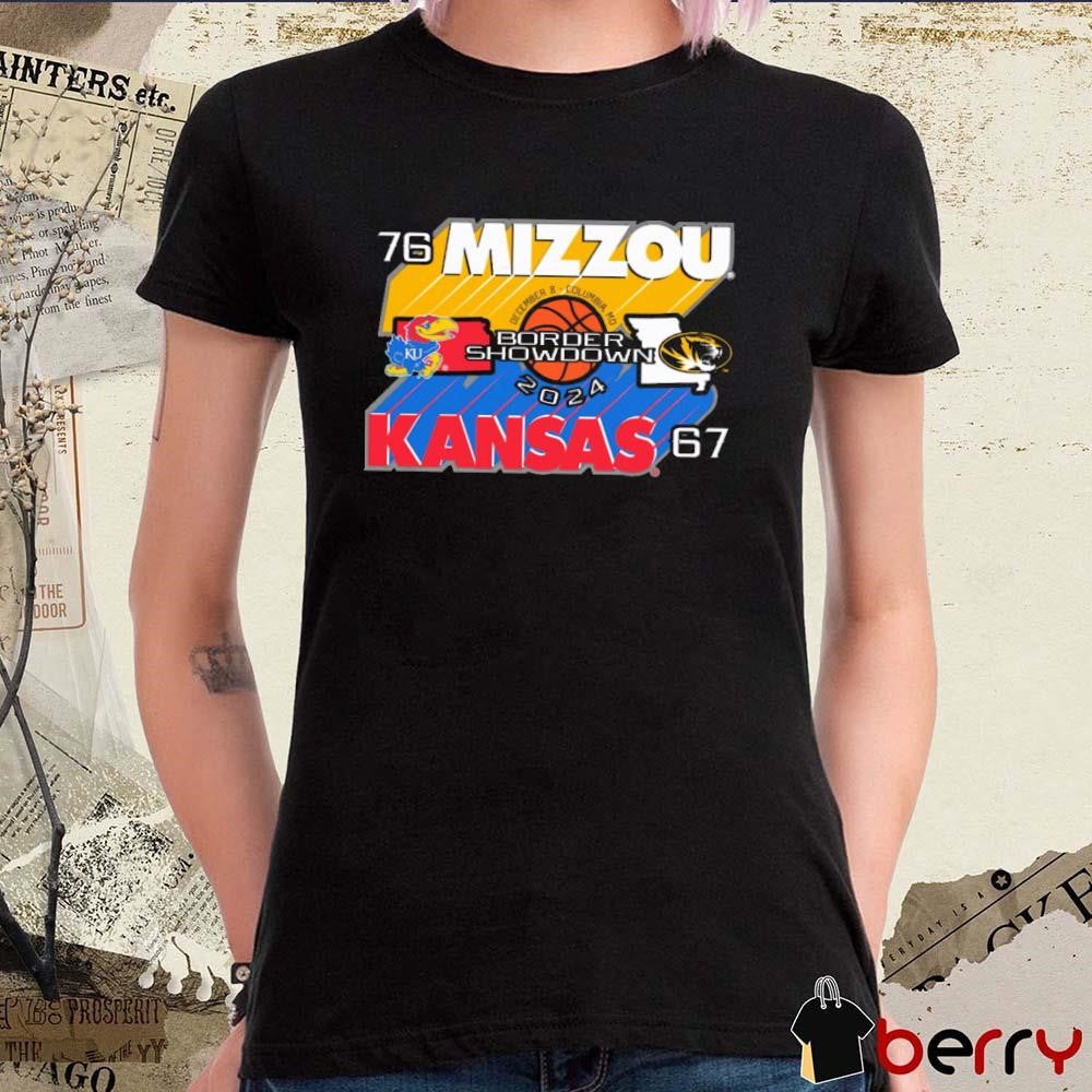 Mizzou Tigers Victory MU vs Kansas Jayhawks Basketball Border Showdown 2024 Dec 8 Columbia MO t-shirt