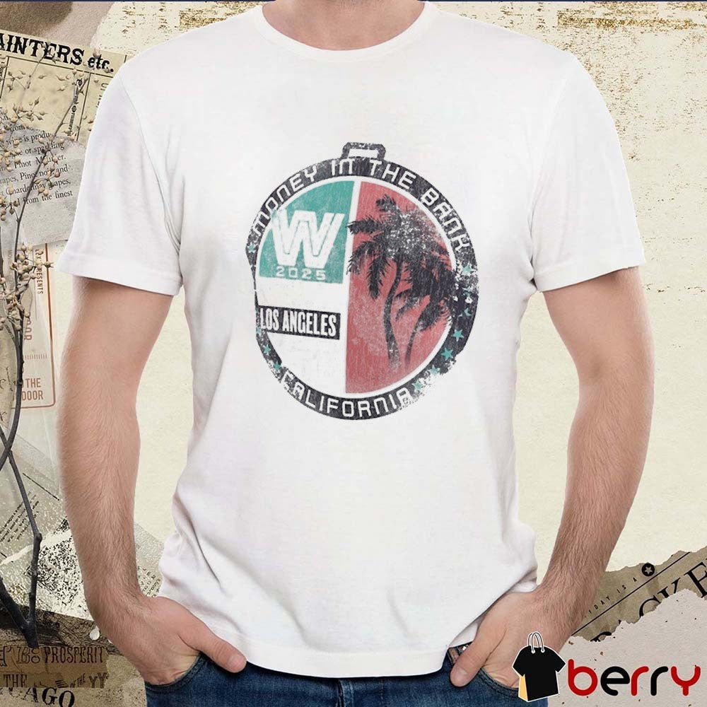 Money in the Bank 2025 Los Angeles CA Palm Tree WWE Vintage t-shirt