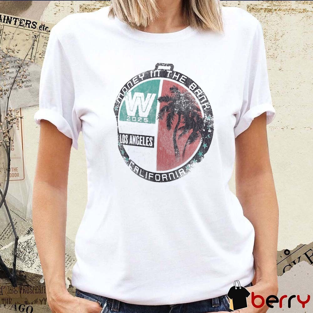 Money in the Bank 2025 Los Angeles CA Palm Tree WWE Vintage t-shirt