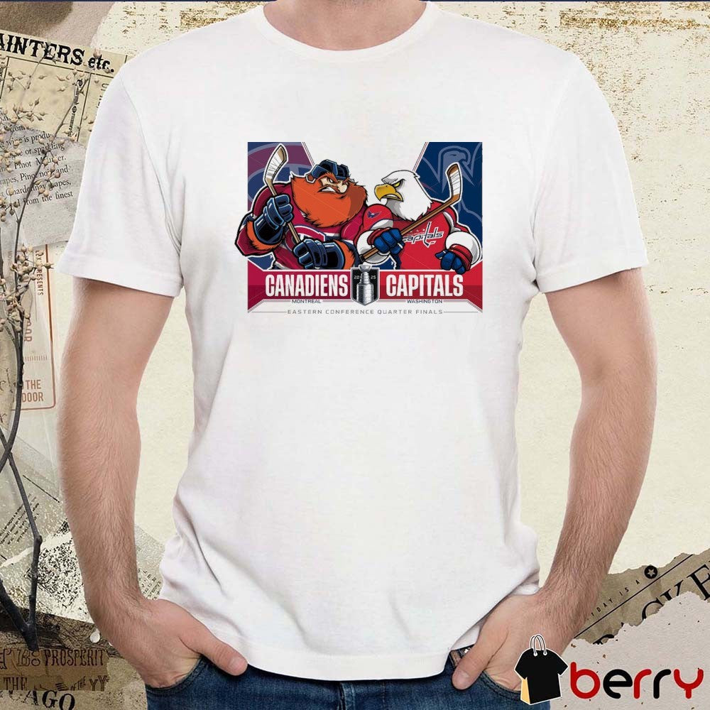 Montreal Canadiens Vs Washington Capitals 2025 Stanley Cup Playoffs Western Conference Quarter Finals Mascot t-shirt