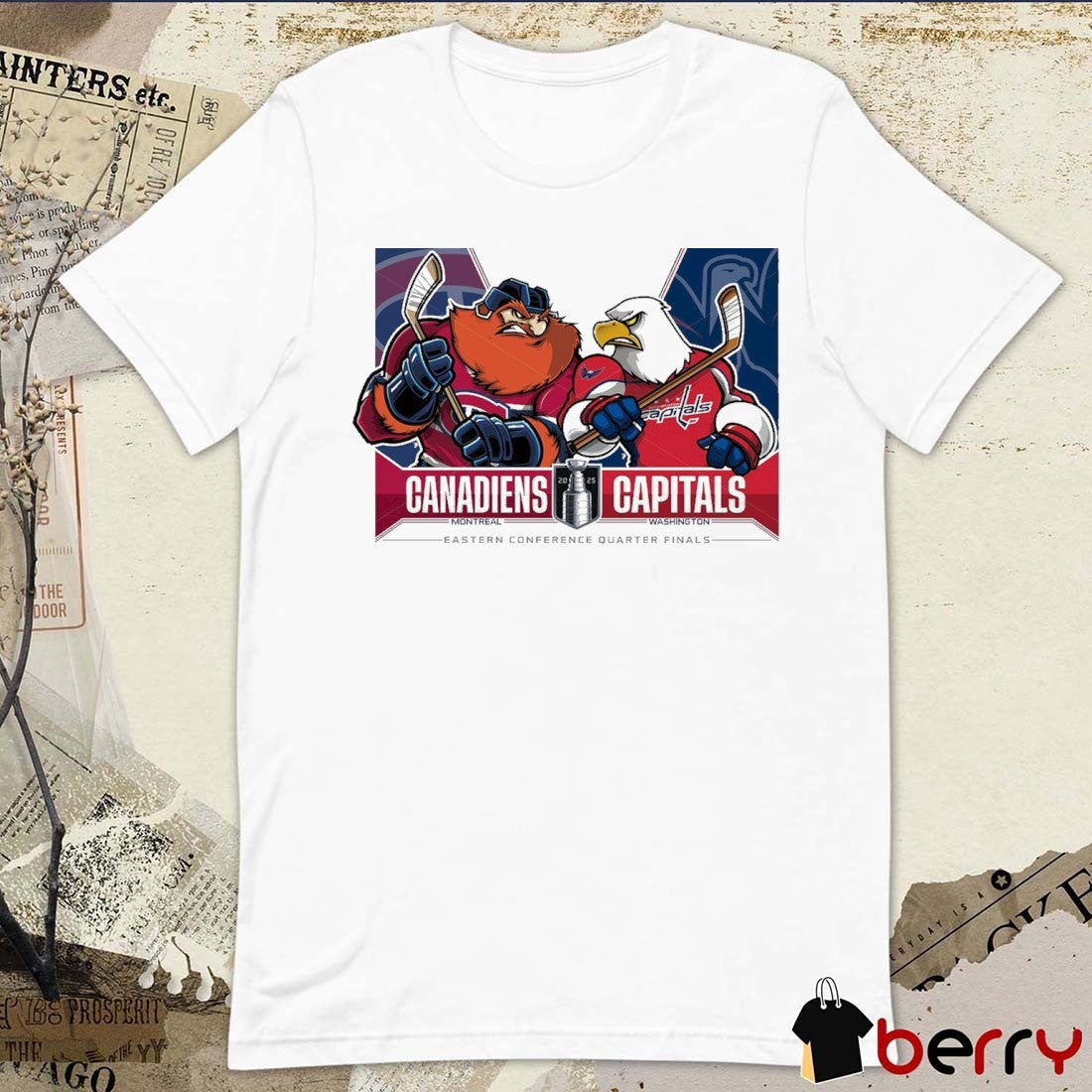 Montreal Canadiens Vs Washington Capitals 2025 Stanley Cup Playoffs Western Conference Quarter Finals Mascot t-shirt