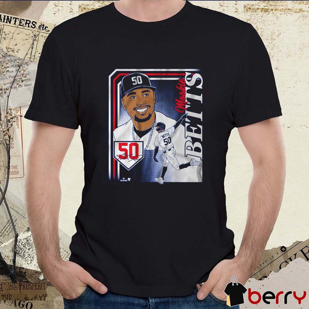Mookie Betts 50 Los Angeles Dodgers Baseball Collage Frame Signature t-shirt