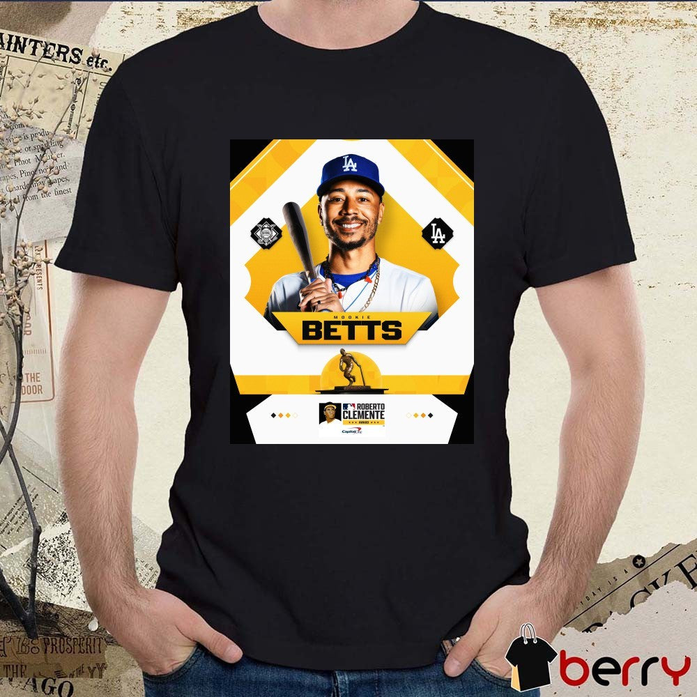 Mookie Betts LA Dodgers 2025 MLB Roberto Clemente Award Winner t-shirt