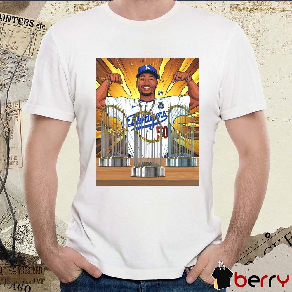 Mookie Betts Los Angeles Dodgers Becomes The Only Active Position Player To Win Three World Series Titles t-shirt
