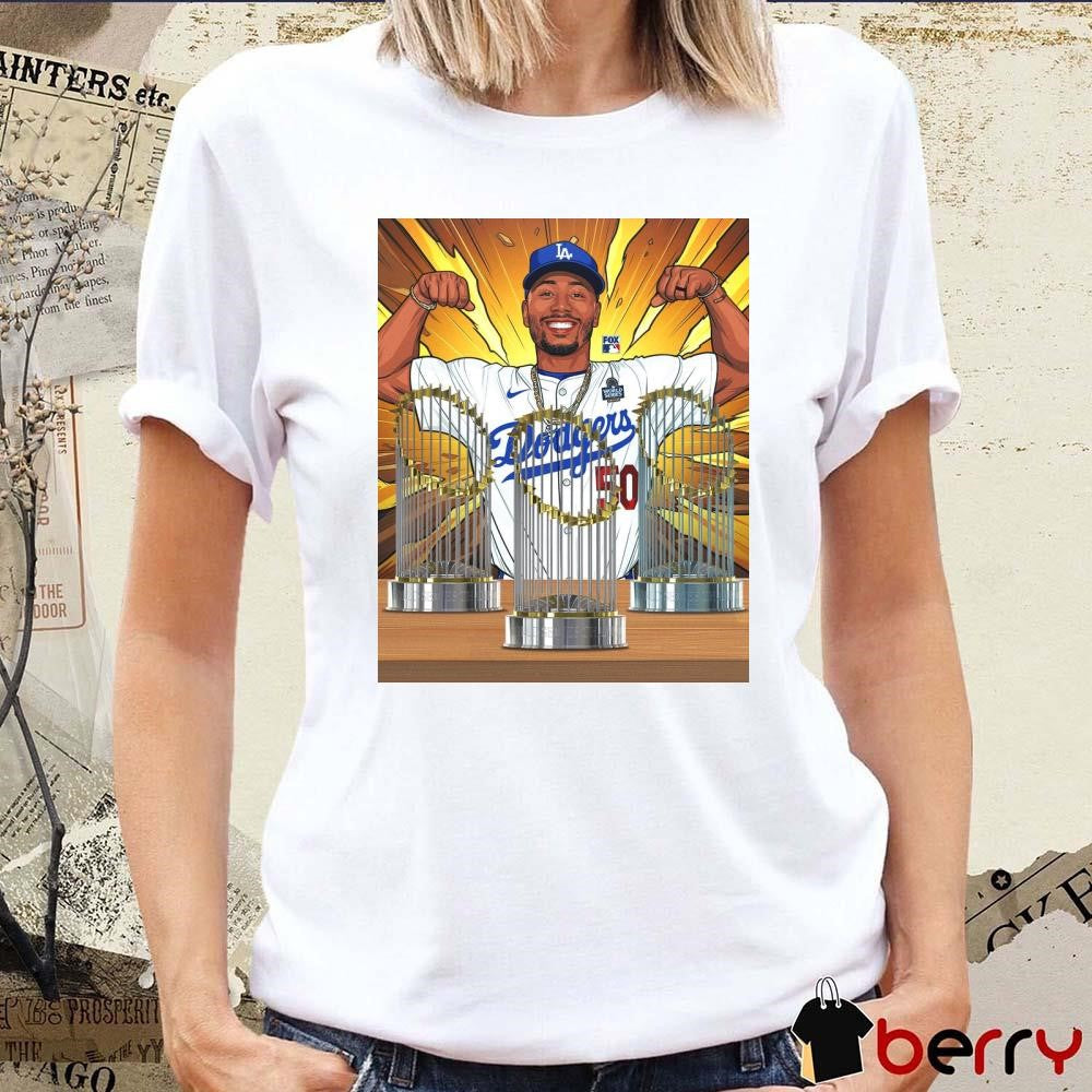 Mookie Betts Los Angeles Dodgers Becomes The Only Active Position Player To Win Three World Series Titles t-shirt