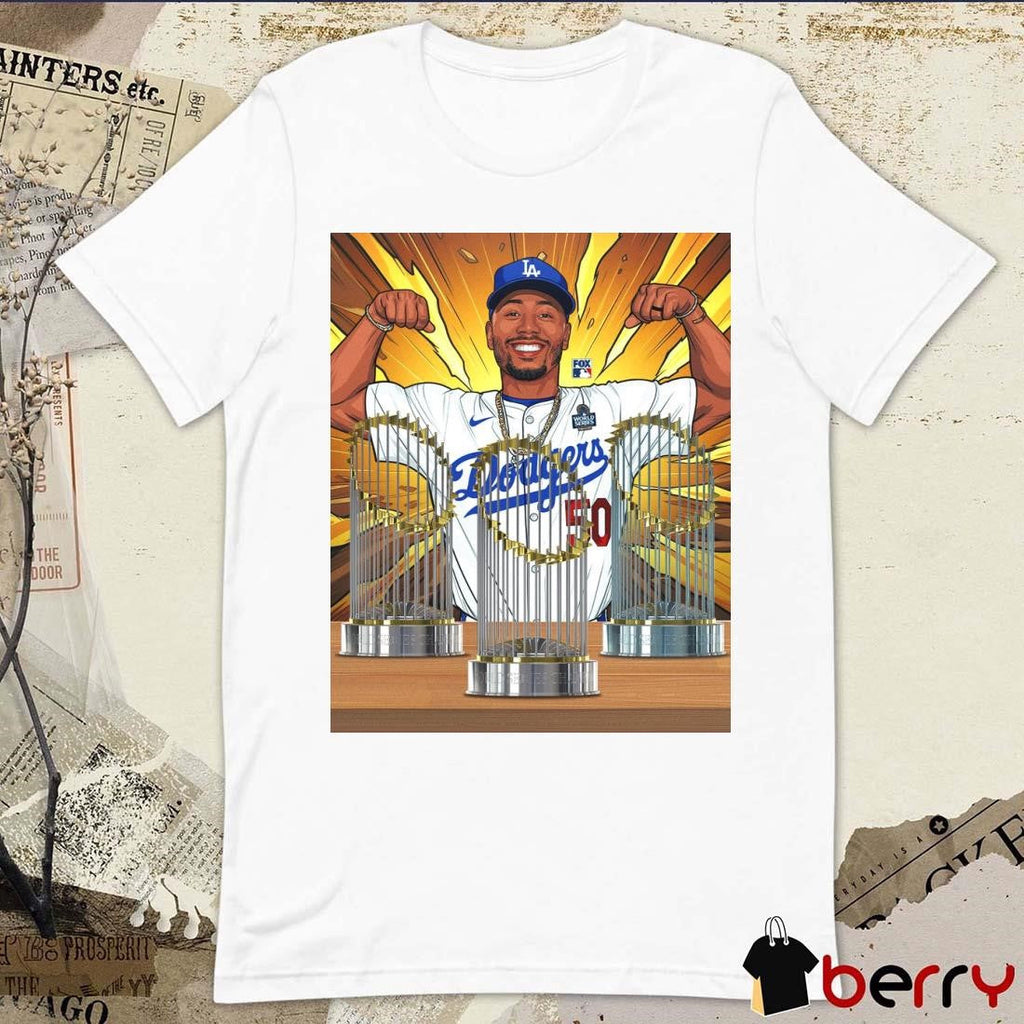 Mookie Betts Los Angeles Dodgers Becomes The Only Active Position Player To Win Three World Series Titles t-shirt