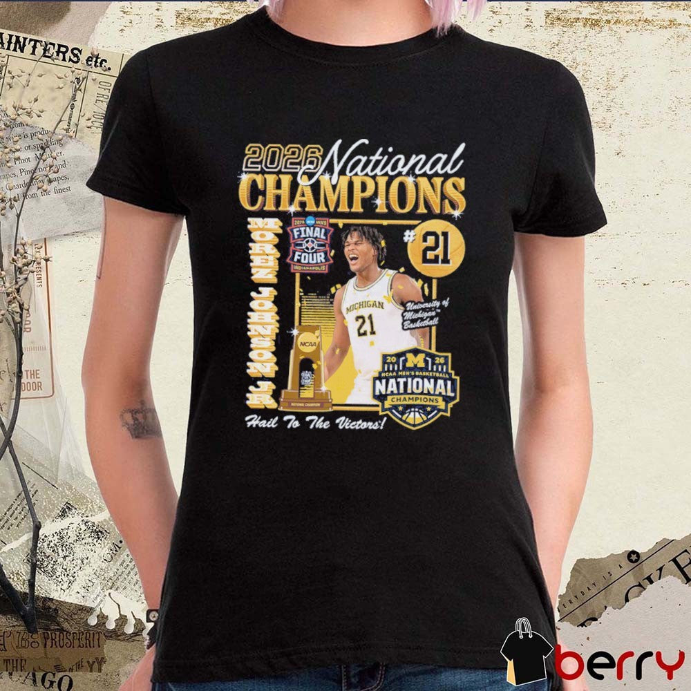 Morez Johnson Jr. Michigan Wolverines 2026 Men’s National Championship Custom Hail To The Victors Artwork t-shirt