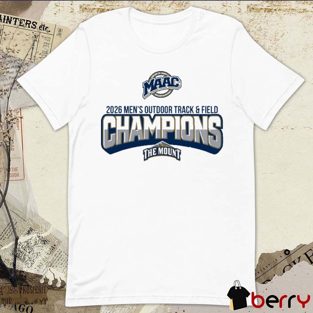 Mount St. Mary’s University 2026 MAAC Men’s Outdoor Track & Field Champions LST Logo t-shirt