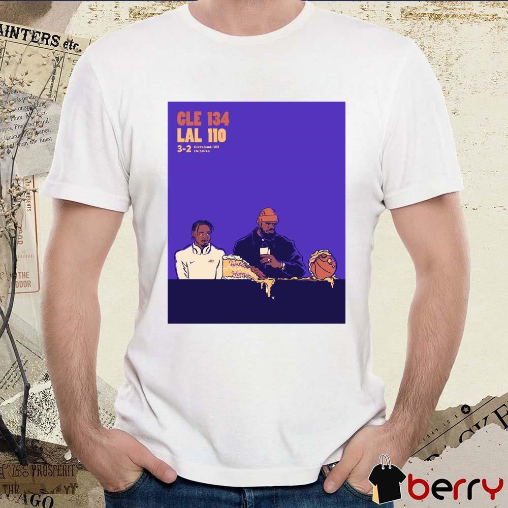 NBA On ESPN Cleveland Cavaliers vs Los Angeles Lakers 134-110 Welcome Home 3-2 Cleveland OH 10.30.24 Poster t-shirt
