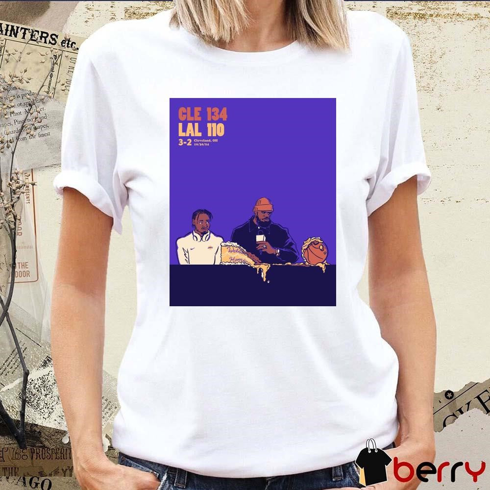 NBA On ESPN Cleveland Cavaliers vs Los Angeles Lakers 134-110 Welcome Home 3-2 Cleveland OH 10.30.24 Poster t-shirt