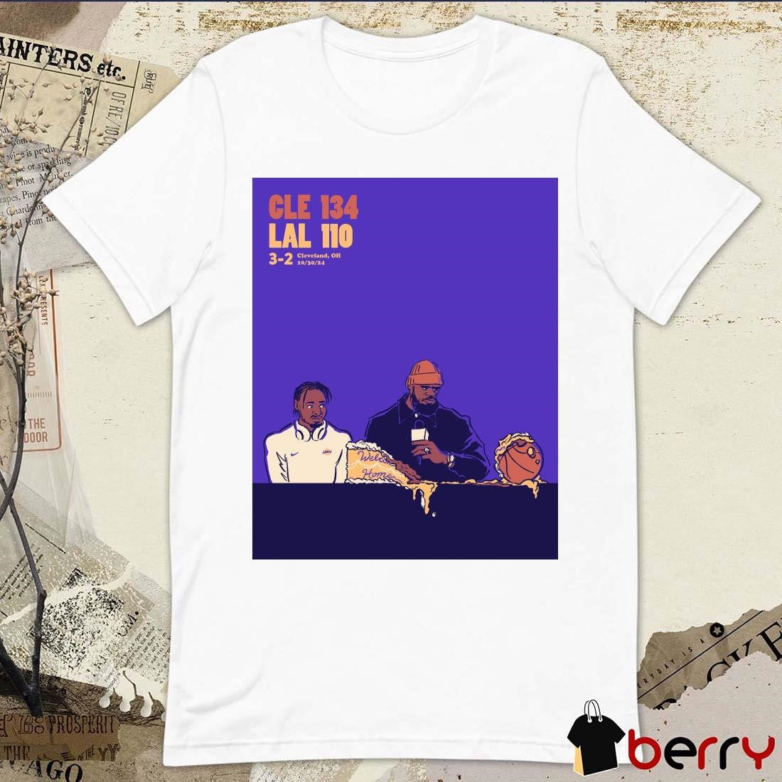 NBA On ESPN Cleveland Cavaliers vs Los Angeles Lakers 134-110 Welcome Home 3-2 Cleveland OH 10.30.24 Poster t-shirt
