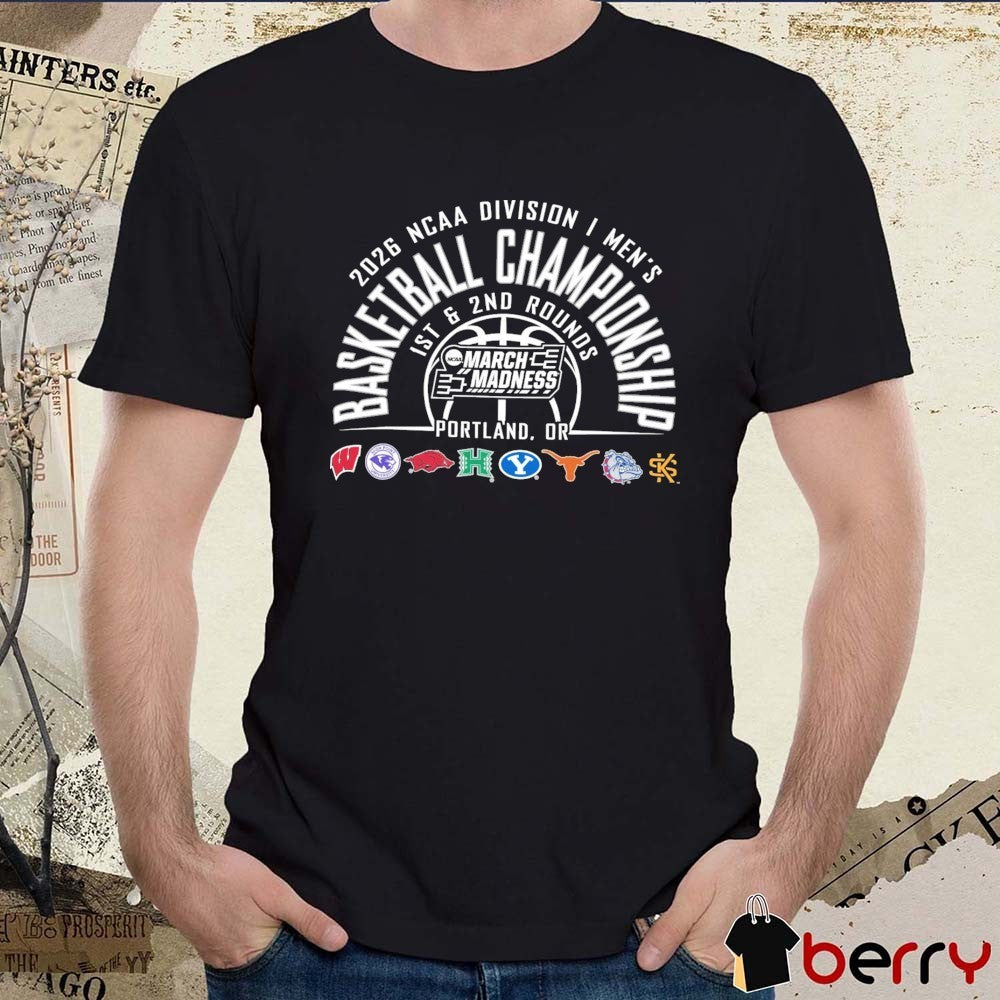 NCAA Division I Men’s Basketball Championship 2026 March Madness Portland OR Logos t-shirt