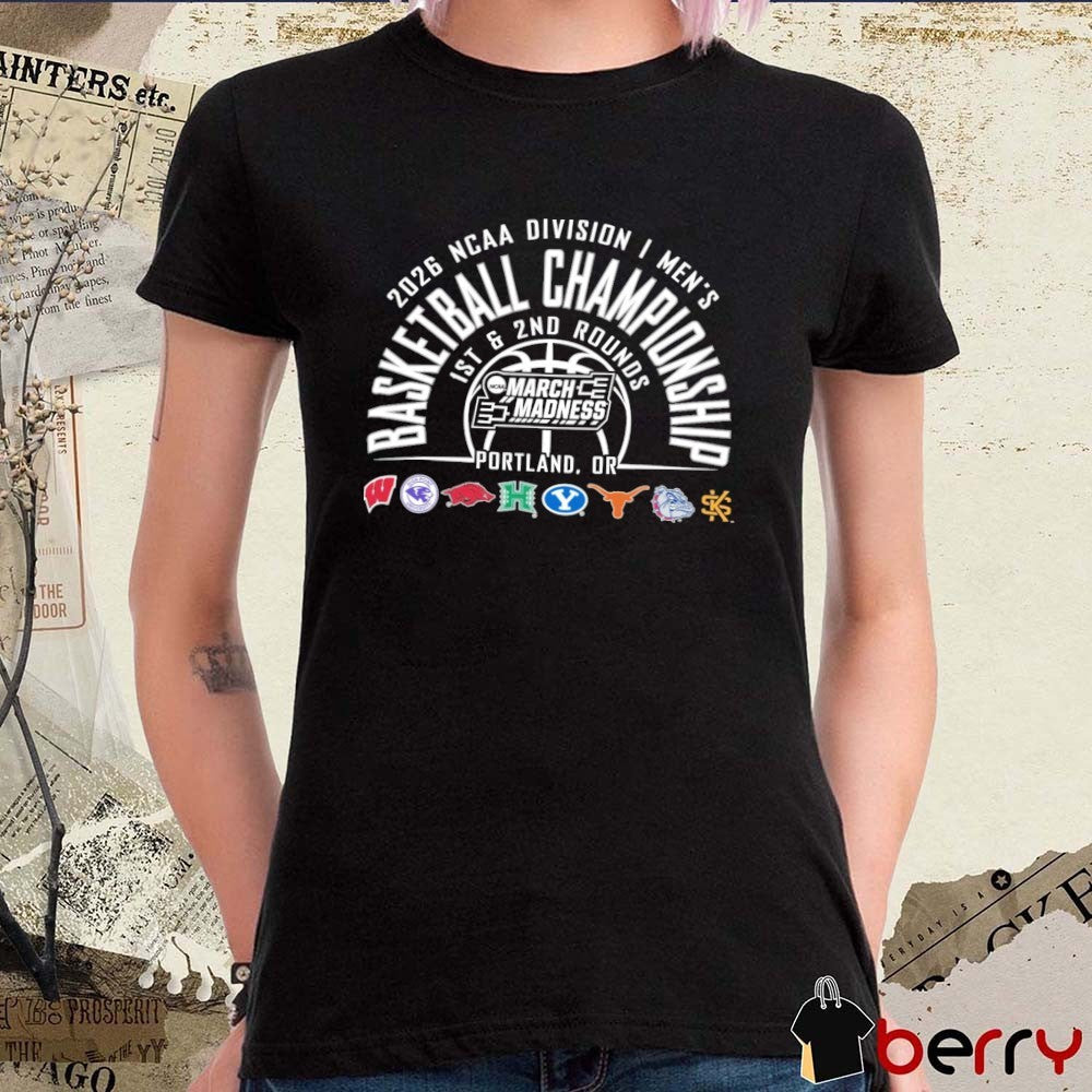 NCAA Division I Men’s Basketball Championship 2026 March Madness Portland OR Logos t-shirt