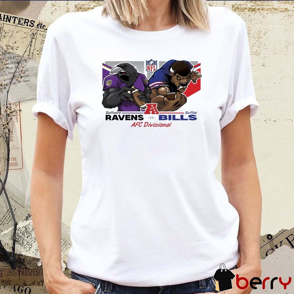 NFL Baltimore Ravens Vs Buffalo Bills AFC Divisional Matchups Mascot t-shirt