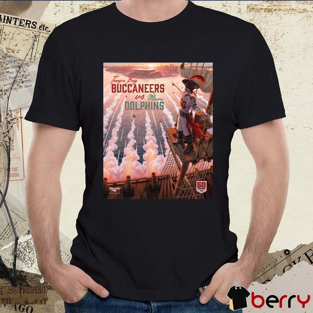 NFL Game Tampa Bay Buccaneers Vs Miami Dolphins 2025 Mosaic Series Poster t-shirt