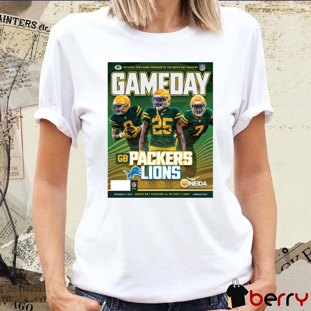 NFL Green Bay Packers Gameday Program 11-3-24 Detroit Lions Poster t-shirt